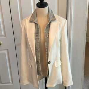Blue Revival blazer with denim insert size S